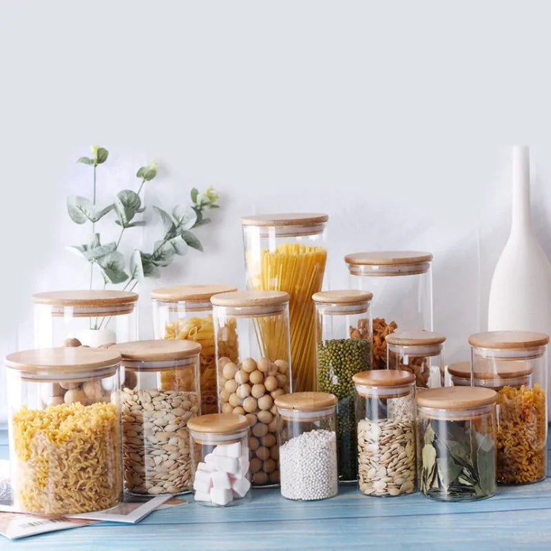 Bamboo-Covered Borosilicate Glass Food Storage Containers