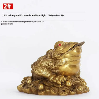 Brass Treasure Toad Ornament for Home and Office Decor