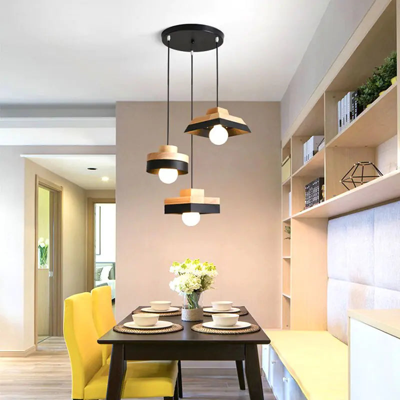 Modern Style Wooden Acorn Chandelier